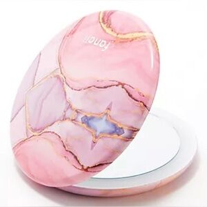 Fancii Lumi Luxe Compact LED Mirror w/ 10x/1x Magnification - Pink Agate